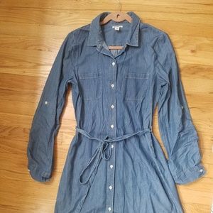 Old Navy Wrap Dress, Chambray, Size Medium, Tall